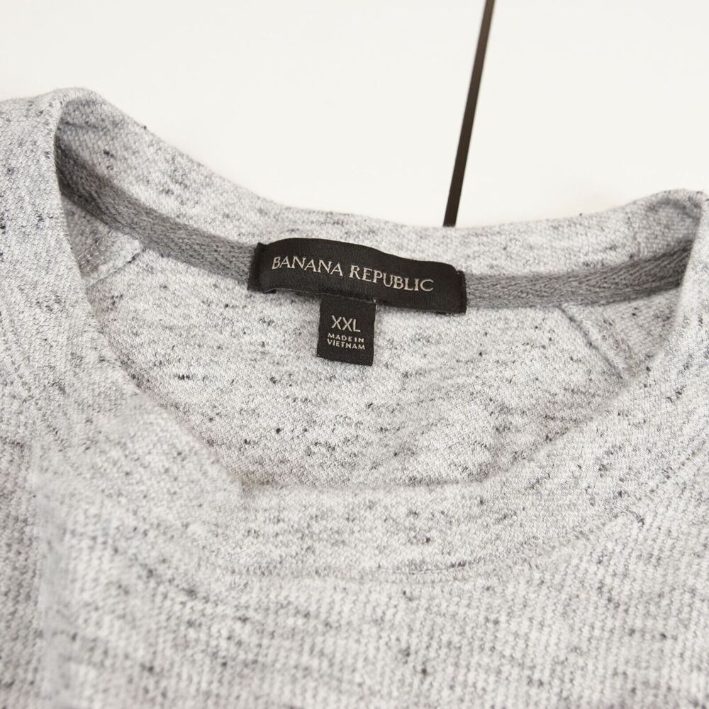 Banana Republic Brushed Waffleknit Long Sleeve Light Gray Speckle Shirt Mens XXL - Picture 7 of 8